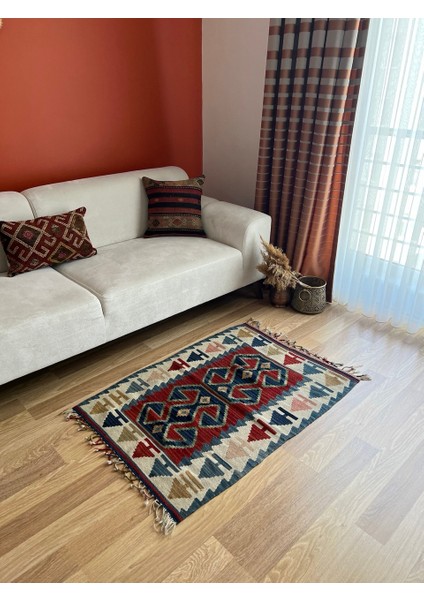 77X123 cm El Dokuma Boho Stili El Dokuma Çiftlik Evi Stili Harika Dekoratif Kilim fırsatları