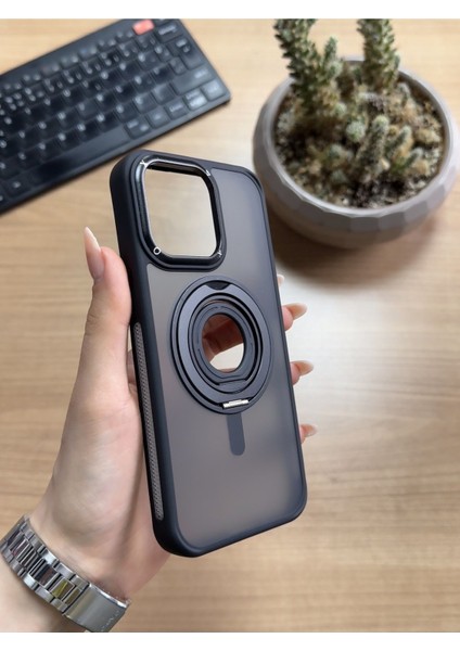 iPhone 15 Pro Max Standlı ve Yüzüklü Magsafe Kılıf SOOCASE721