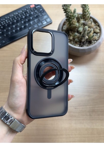 iPhone 15 Pro Max Standlı ve Yüzüklü Magsafe Kılıf SOOCASE721