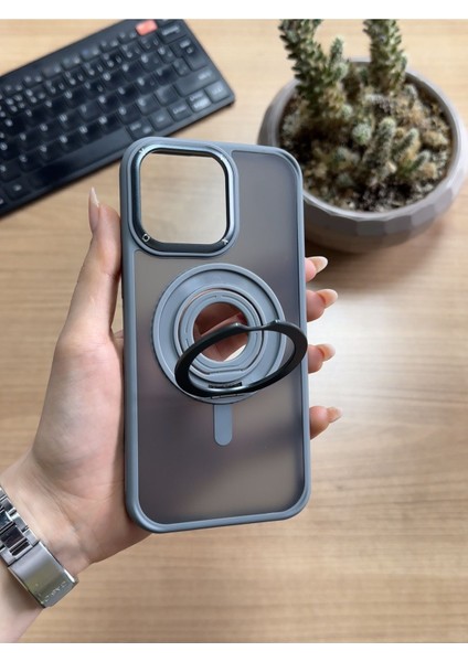 iPhone 15 Pro Max Standlı ve Yüzüklü Magsafe Kılıf SOOCASE721