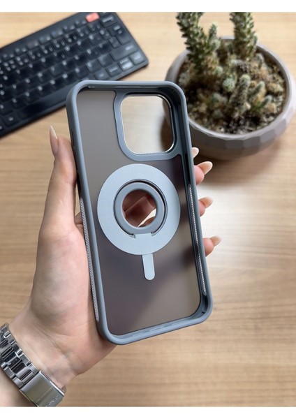 iPhone 15 Pro Max Standlı ve Yüzüklü Magsafe Kılıf SOOCASE721
