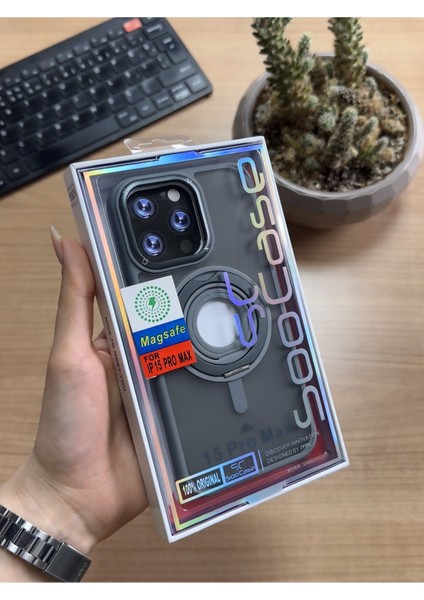 iPhone 15 Pro Max Standlı ve Yüzüklü Magsafe Kılıf SOOCASE721