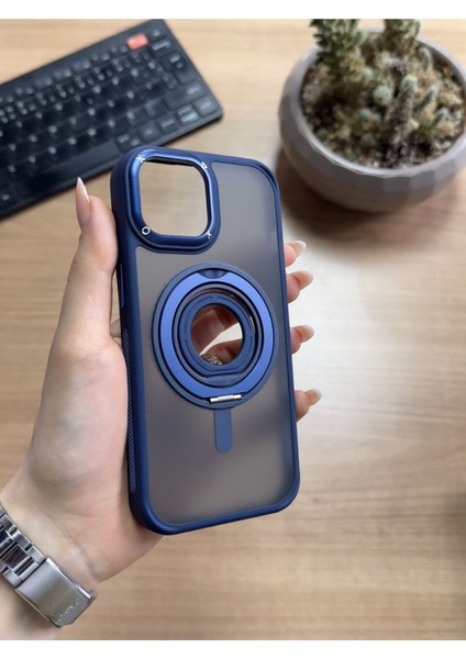 iPhone 15 Standlı ve Yüzüklü Magsafe Kılıf SOOCASE721