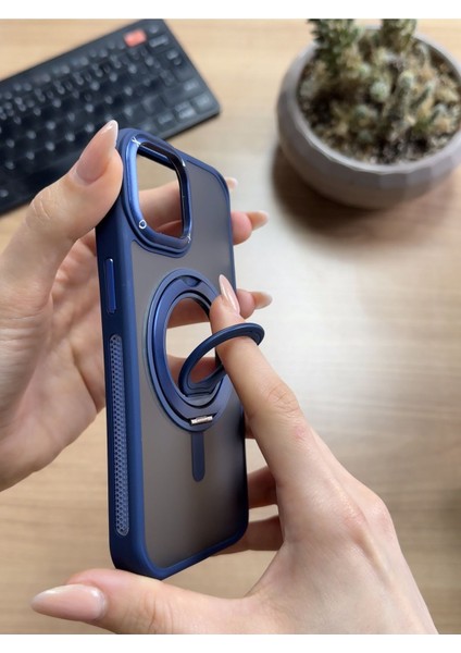 iPhone 15 Standlı ve Yüzüklü Magsafe Kılıf SOOCASE721
