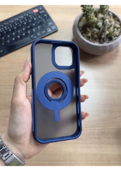 iPhone 15 Standlı ve Yüzüklü Magsafe Kılıf SOOCASE721