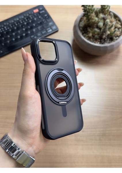 iPhone 15 Standlı ve Yüzüklü Magsafe Kılıf SOOCASE721