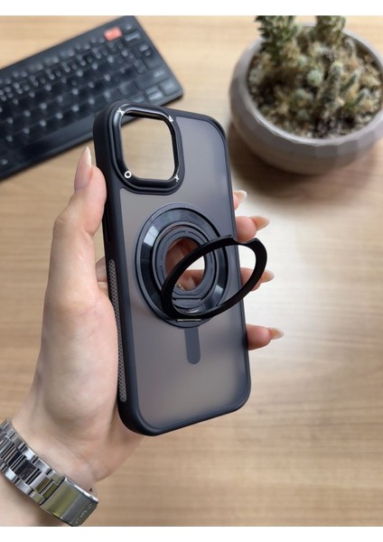iPhone 15 Standlı ve Yüzüklü Magsafe Kılıf SOOCASE721