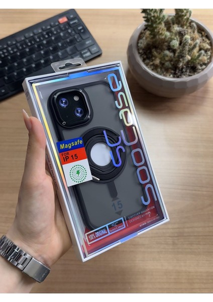 iPhone 15 Standlı ve Yüzüklü Magsafe Kılıf SOOCASE721
