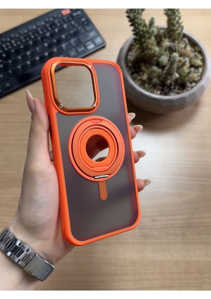 iPhone 14 Pro Max Standlı ve Yüzüklü Magsafe Kılıf SOOCASE721