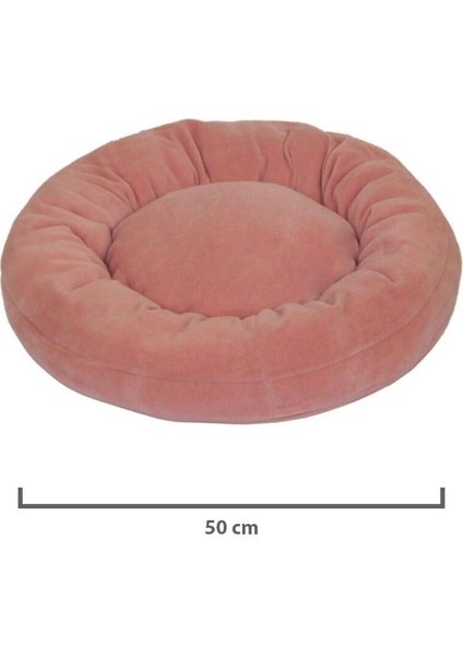 Kedi Tırmalama Tahtası 40 cm ve Kedi Simit Yatağı 50 cm Çap Polar 2' Li Set Pembe-Açık Pembe