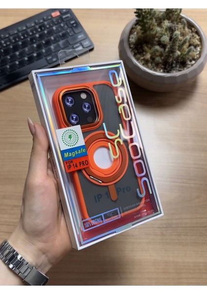 iPhone 14 Pro Standlı ve Yüzüklü Magsafe Kılıf SOOCASE721