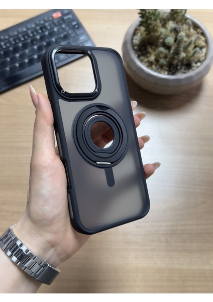 iPhone 16 Pro Standlı ve Yüzüklü Magsafe Kılıf SOOCASE721