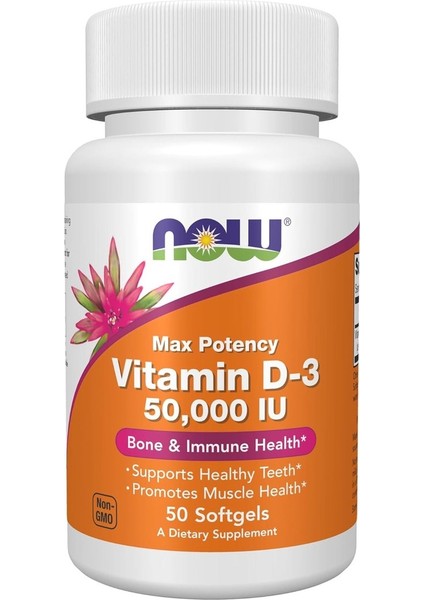 foods Vitamin D3 Max Potency 50,000 Iu 50 Softgels - Ithal