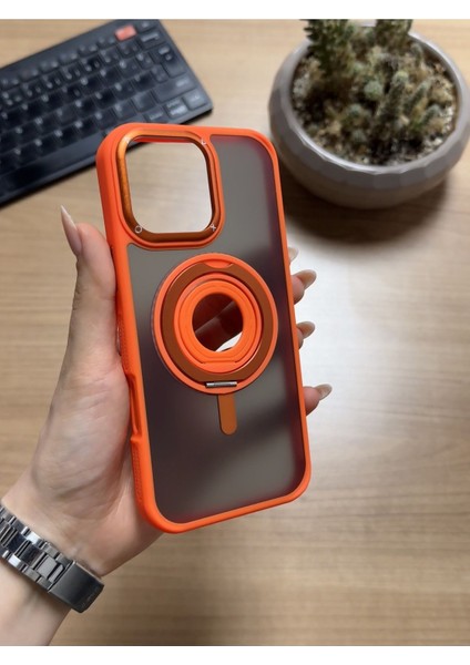iPhone 16 Pro Standlı ve Yüzüklü Magsafe Kılıf SOOCASE721