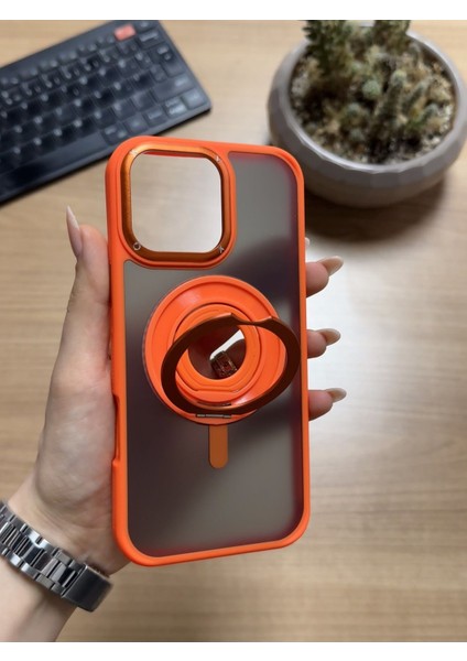 iPhone 16 Pro Standlı ve Yüzüklü Magsafe Kılıf SOOCASE721
