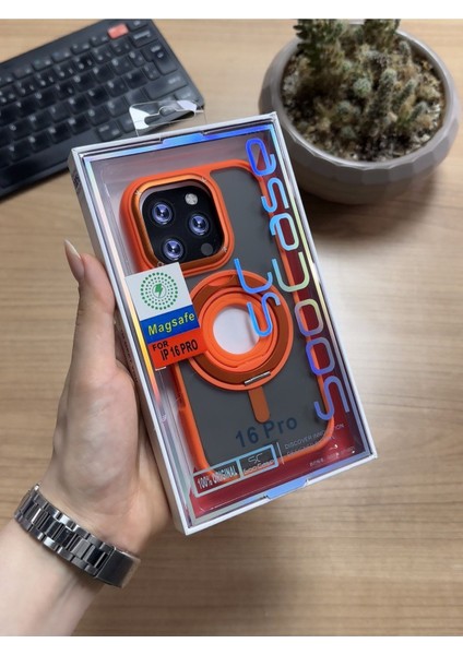 iPhone 16 Pro Standlı ve Yüzüklü Magsafe Kılıf SOOCASE721