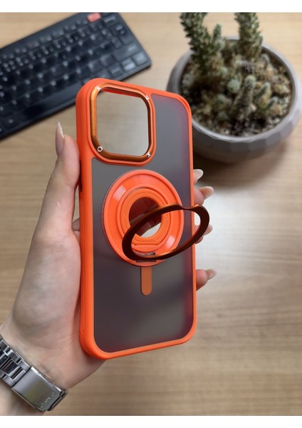 iPhone 15 Pro Max Standlı ve Yüzüklü Magsafe Kılıf SOOCASE721