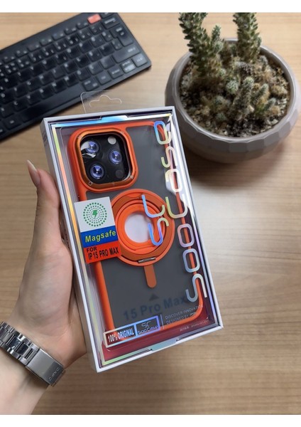 iPhone 15 Pro Max Standlı ve Yüzüklü Magsafe Kılıf SOOCASE721