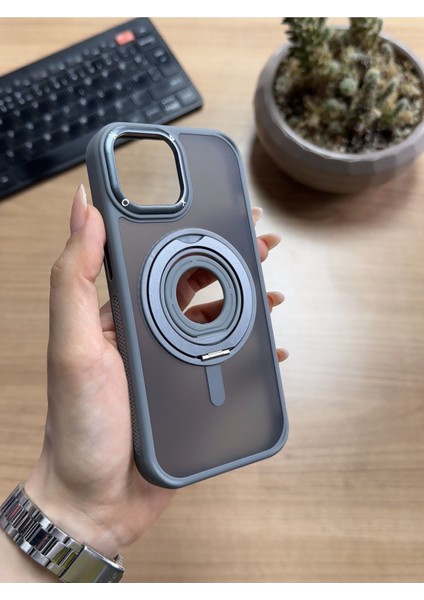 iPhone 15 Standlı ve Yüzüklü Magsafe Kılıf SOOCASE721