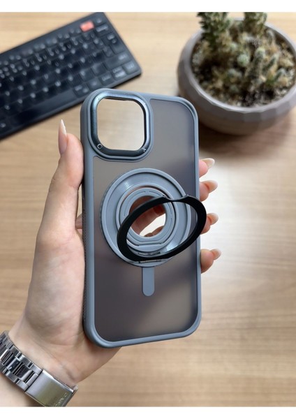 iPhone 15 Standlı ve Yüzüklü Magsafe Kılıf SOOCASE721