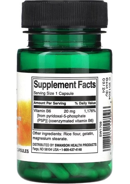 Swanson, P-5-P, 20 Mg, 60 Kapsül