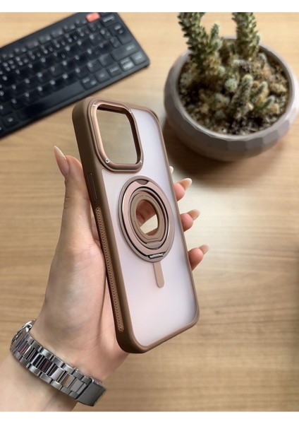 iPhone 15 Pro Max Standlı ve Yüzüklü Magsafe Kılıf SOOCASE721