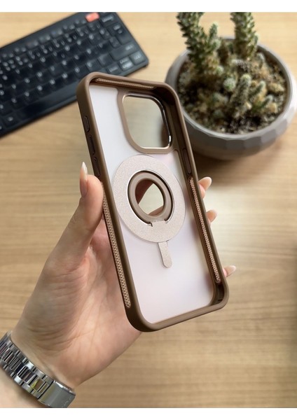 iPhone 15 Pro Max Standlı ve Yüzüklü Magsafe Kılıf SOOCASE721