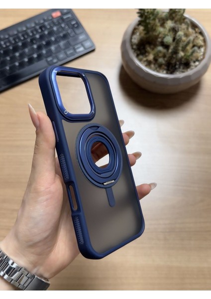 iPhone 16 Pro Standlı ve Yüzüklü Magsafe Kılıf SOOCASE721