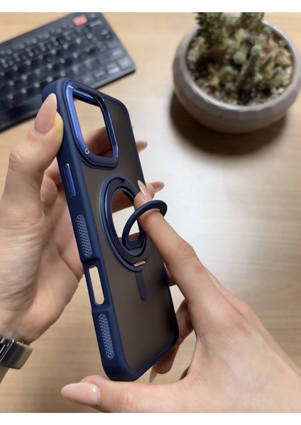 iPhone 16 Pro Standlı ve Yüzüklü Magsafe Kılıf SOOCASE721