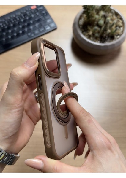 iPhone 14 Pro Standlı ve Yüzüklü Magsafe Kılıf SOOCASE721