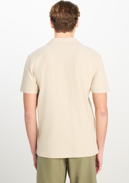 Relaxed Fit Geniş Kesim Deve Tüyü Pamuklu Gömlek