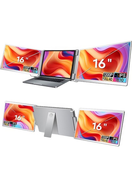 NPM11 16" Fhd 1200P IPS Type-C Taşınabilir 2'li Monitör Çoklayıcı Standlı Notebook Monitör