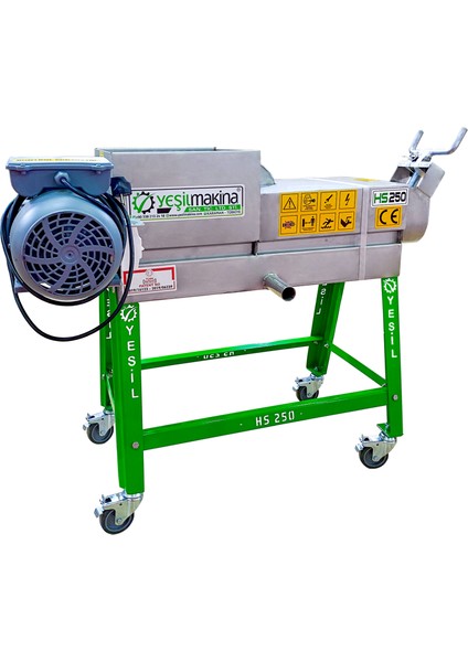 Yeşil Makina Helezonlu Şıra Makinesi (Üzüm, Nar Vb. Sıkma Makinesi) 250 kg/saat
