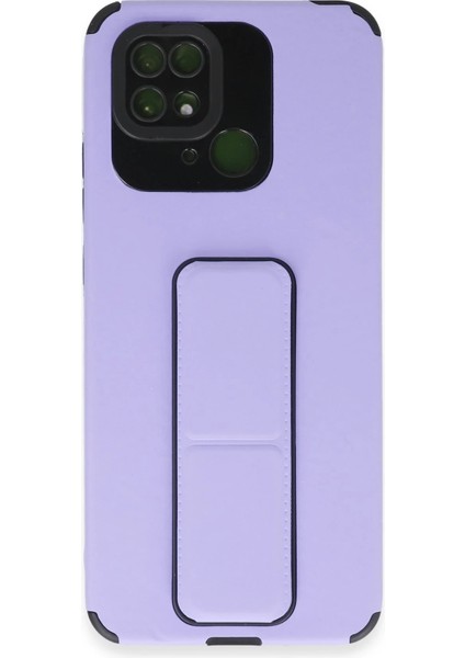 Xiaomi Redmi 10C Kılıf Mega Standlı Silikon - Lila Bstmy