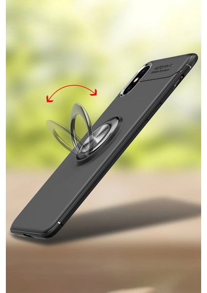 Iphone Xs Kılıf Range Yüzüklü Silikon - Kırmızı Bstmy
