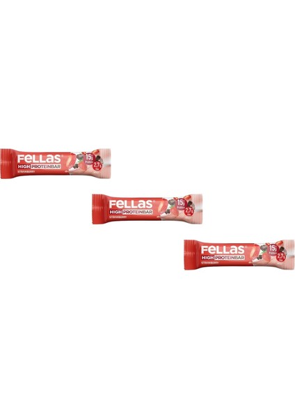 Yüksek Protein Bar - Çilekli 45gr (3 Adet)
