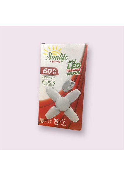 Sunlife 60W Pervane Ampul - 5400 Lümen, IP20 Koruma, 25.000 Saat Ömür fiyatları