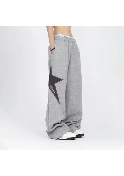Gri Melanj Oversize Street Style Star (Unisex) Eşofman
