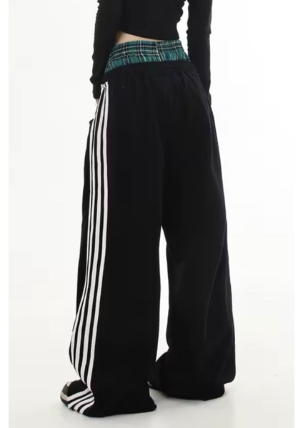 Siyah Şeritli Fake Boxer Eşofman