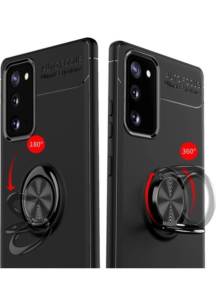 Samsung Galaxy Note 20 Kılıf Range Yüzüklü Silikon - Siyah Bstmy