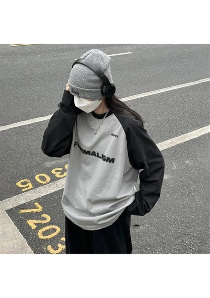 Gri Anti-Formalism Raglan (Unisex) Uzun Kollu