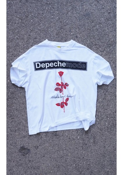Depeche Mode violator Tour Kısa Kollu Beyaz Tshirt