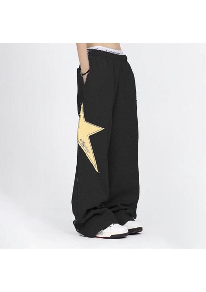Siyah Street Style Star Oversize (Unisex) Eşofman