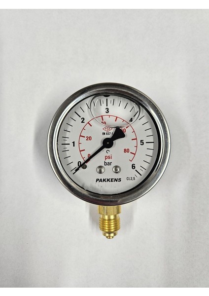 Çap 63 Alttan 6 Bar Gliserinli Manometre - Pakkens