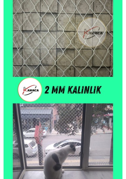 Kedi Balkon Güvenlik Filesi 1.5x8 mt 2mm Ip Kalınlığı