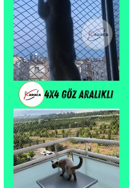 Kedi Balkon Güvenlik Filesi 1.5x8 mt 2mm Ip Kalınlığı