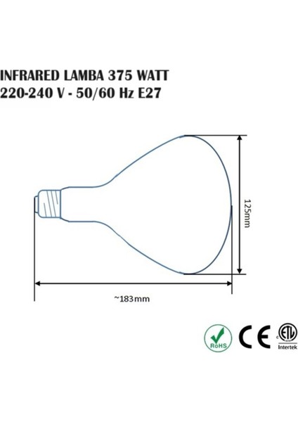 Infrared Isıtıcı Lamba 375 Watt indirimleri