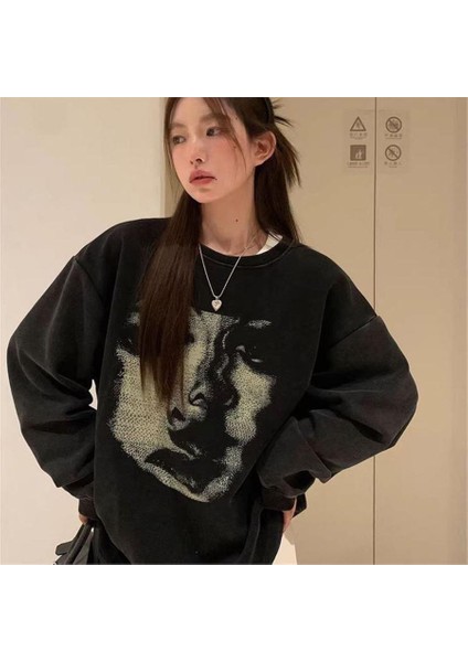 Siyah Sandy Face (Unisex) Uzun Kollu