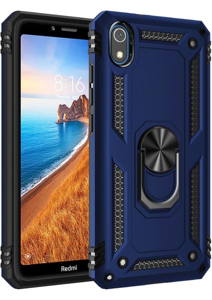 Xiaomi Redmi 7A Kılıf Sofya Yüzüklü Silikon Kapak - Lacivert Bstmy