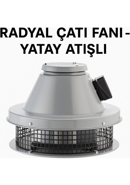 Radyal Çatı Fanı Yatay Atışlı Endüstriyel Havalandırma Duman Tahliye Fanı 300 mm